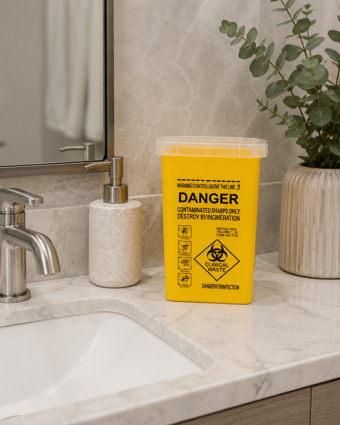 Portable Sharps Disposal Container | Compact Wellness Travel Bin